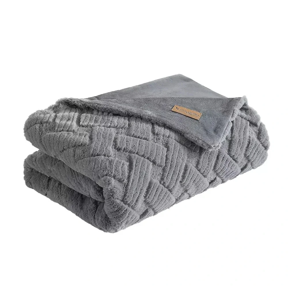 NEW Koolaburra by UGG Crystelle Textured Faux Fur Throw 50